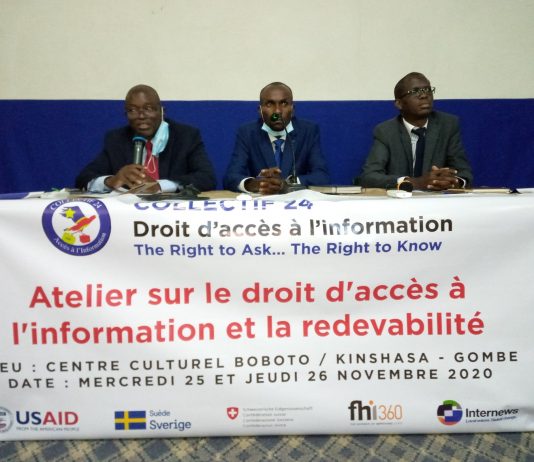RDC : le Collectif 24 sensibilise les administrations au droit d’accès à l’information publique