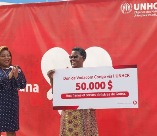 Goma-Assistance aux sinistrés du volcan : Vodacom Congo offre un don de 50.000$