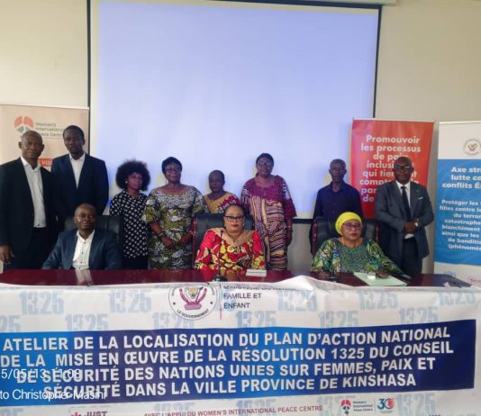 RDC: la Division Urbaine de Kinshasa doté de sa stratégie provinciale de la Résolution 1325 adaptée à ses réalités