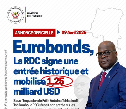 RDC : entrée historique sur les marchés financiers internationaux avec un Eurobond de 1,25 milliard USD
